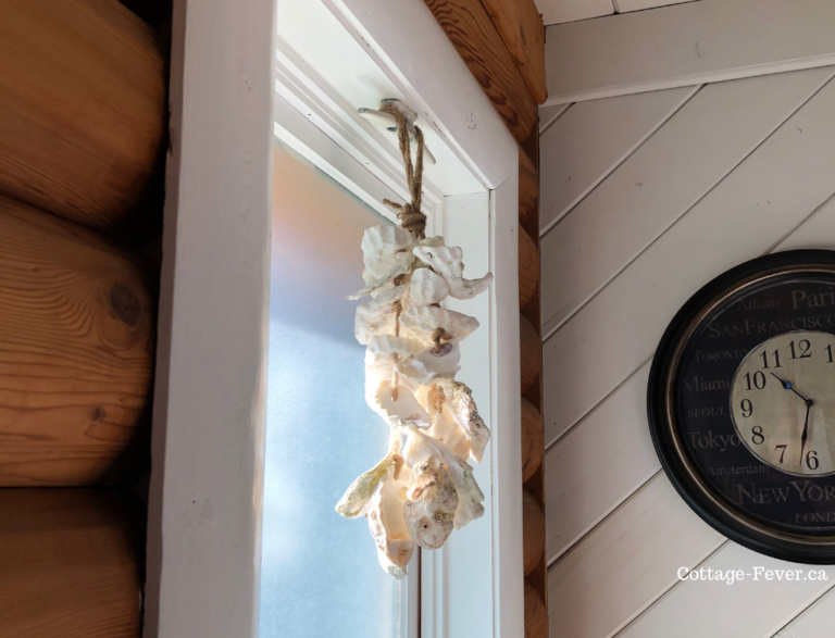 Seashell Garland and Nautical Shiplap Signs DIY Wood Decoration